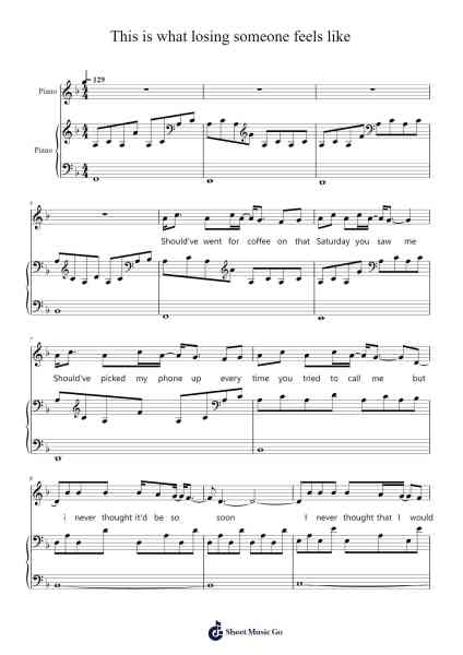 This is what losing someone feels like Sheet Music by JVKE-Arr.Readenee Foxmiles