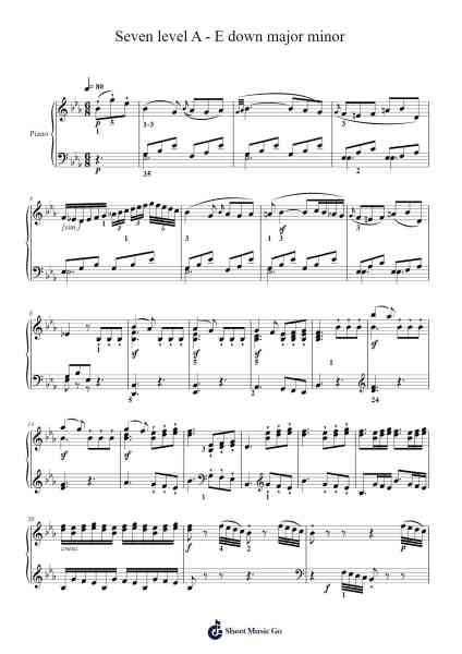 Seven level A - E down major minor Sheet Music by undefined-Arr.Temlouie Ramsjo