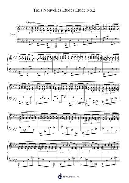 Nouvelles Études No. 2 in A-flat Major Sheet Music by Frédéric Chopin-Arr.Colbard Ramsdick