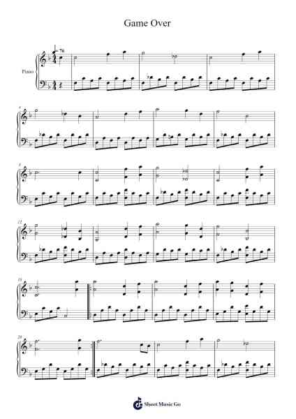 Game Over Sheet Music by undefined-Arr.Paunix