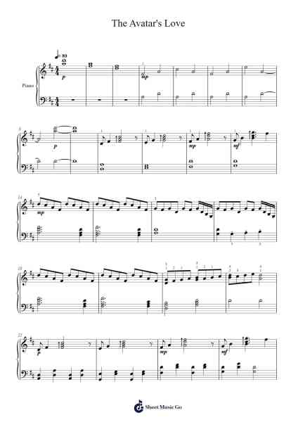 The Avatar's Love Sheet Music by Jeremy Zuckerman/Benjamin Wynn-Arr.Joanreade Annlus