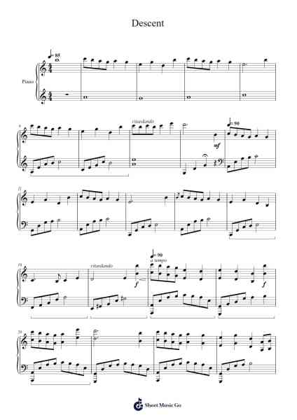 Descent Sheet Music by Migvia-Arr.Lamjane