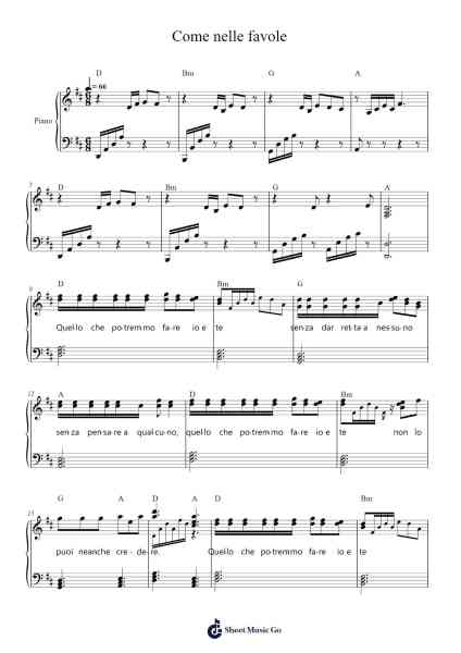 Come nelle favole 樂譜由 Vasco Rossi - 編曲 Wobob Lonray