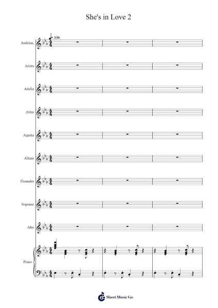 She's in Love 2 Sheet Music by -Arr.Glacarr