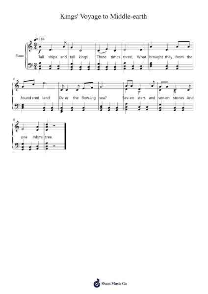 Kings' Voyage to Middle-earth Sheet Music by Keykins Micklass-Arr.Consdia Debruth