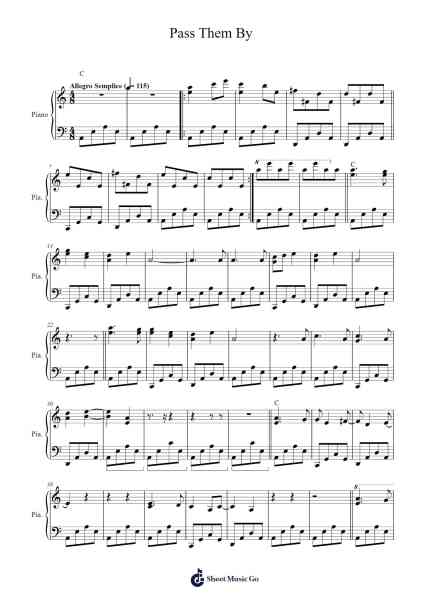 Pass Them By Sheet Music by Agnes Obel-Arr.Blanes Poyale