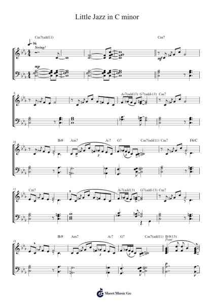 Little Jazz in C minor Sheet Music by Denis Burel-Arr.Humeleen Bachnat
