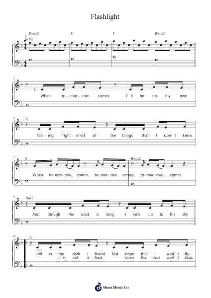 Flashlight Sheet Music by Jessie J-Arr.Hobbaird Birdsibyl