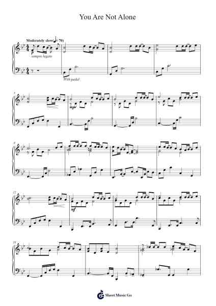 You Are Not Alone Sheet Music by Michael Jackson-Arr.Keatsshua Beareade