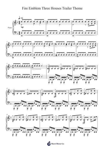 Fire Emblem Three Houses Trailer Theme Sheet Music by undefined-Arr.Thompritt Rhysglan