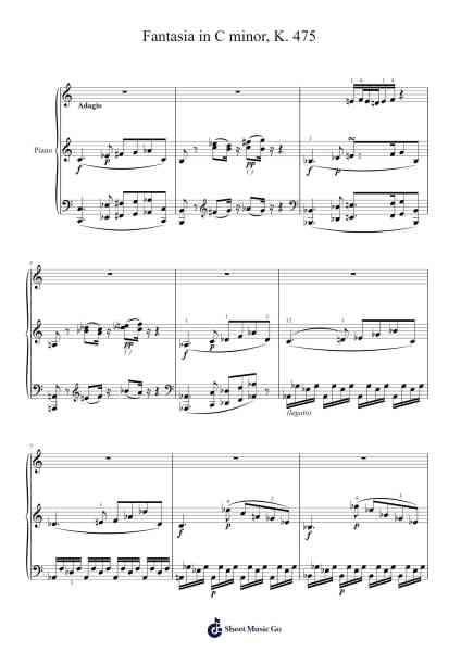 Fantasia in C Minor, K. 475 Sheet Music by Wolfgang Amadeus Mozart-Arr.Norgiles