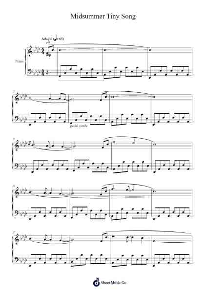 Midsummer Tiny Song Sheet Music by Fabrizio Paterlini-Arr.Montor