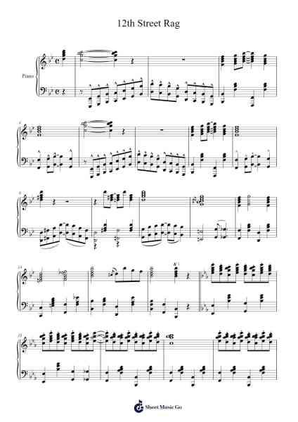 12th Street Rag Sheet Music by Euday L. Bowman-Arr.Maudky Clairebey