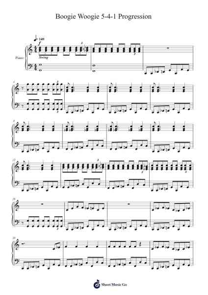 Boogie Woogie 5-4-1 Progression Sheet Music by Gage Allran-Arr.Springlome Xebloor