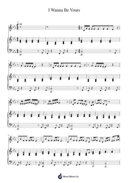 I Wanna Be Yours Sheet Music by Arctic Monkeys-Arr.Nagrid