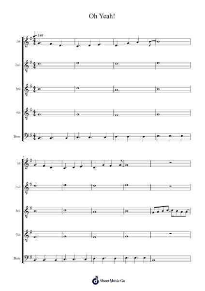 Oh Yeah! Sheet Music by -Arr.Gemcol Nemott