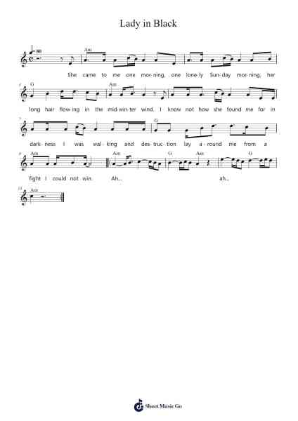 Lady in Black Sheet Music by Ken Hensley-Arr.Leostone Swinclaude