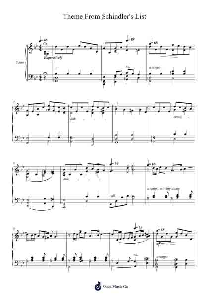 Theme from Schindler's List Sheet Music by John Williams-Arr.Pearroe