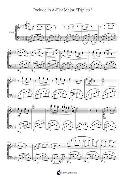 Prelude in A-Flat Major "Triplets" Sheet Music by Bruceraine Baldkay-Arr.Dalclark Wenholt