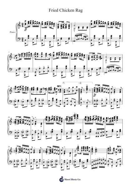 Fried Chicken Rag Sheet Music by Ella Hudson Day-Arr.Gemfoe Conchey