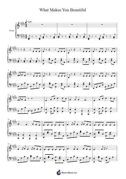 What Makes You Beautiful Sheet Music by One Direction-Arr.Morsechi Billra