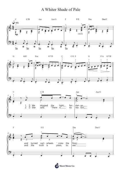 A Whiter Shade of Pale Sheet Music by Procol Harum-Arr.Hewgy Fowearl