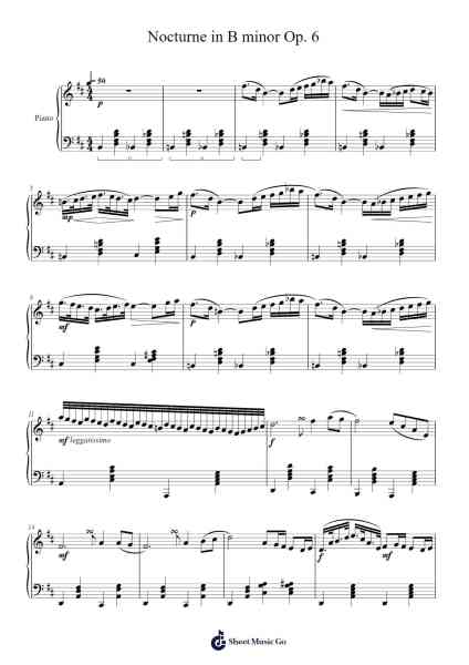 Nocturne in B Minor, Op. 6 Sheet Music by Leandro M.-Arr.Leamorse Tayh