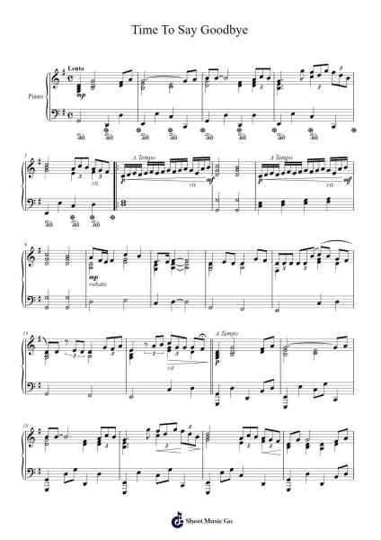 Time To Say Goodbye Sheet Music by Sarah Brightman-Arr.Bauleste Rayday