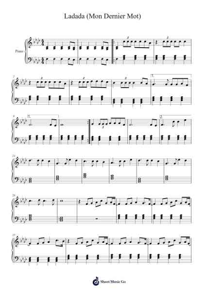 Ladada (Mon Dernier Mot) Sheet Music by Claude-Arr.Sigwy Lorxine
