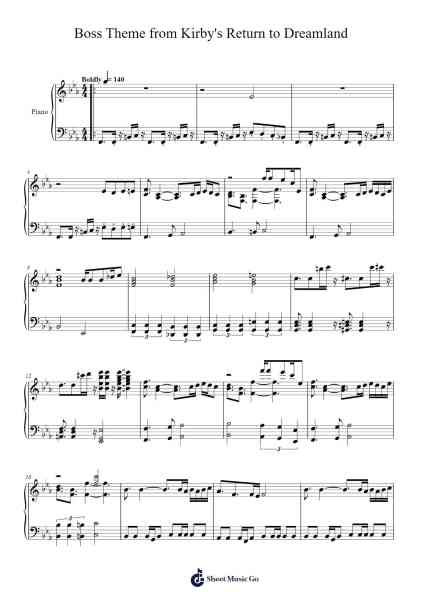 Boss Theme from Kirby's Return to Dreamland Sheet Music by undefined-Arr.Ivescan Nelral