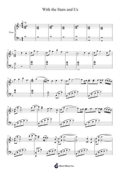 With the Stars and Us Sheet Music by Shoji Meguro-Arr.Woosil Vauggel