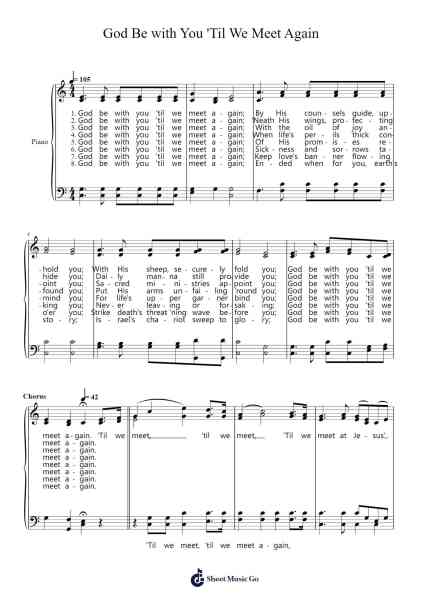 God Be with You 'Til We Meet Again Sheet Music by William Gould Tomer-Arr.Hobjeames