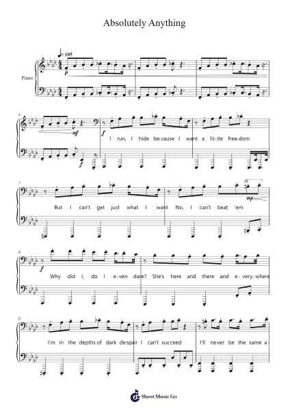 Absolutely Anything Sheet Music by CG5-Arr.Manlynch