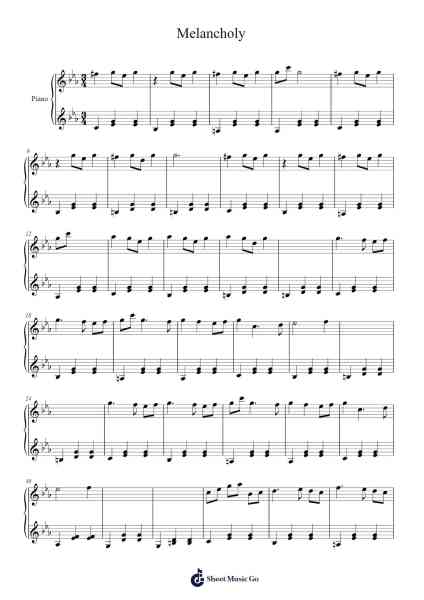 Melancholy Sheet Music by Vladimir Bulaev-Arr.Kyleyy