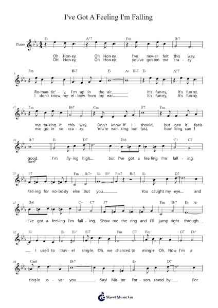 I've Got A Feeling I'm Falling Sheet Music by Fats Waller-Arr.Zangline