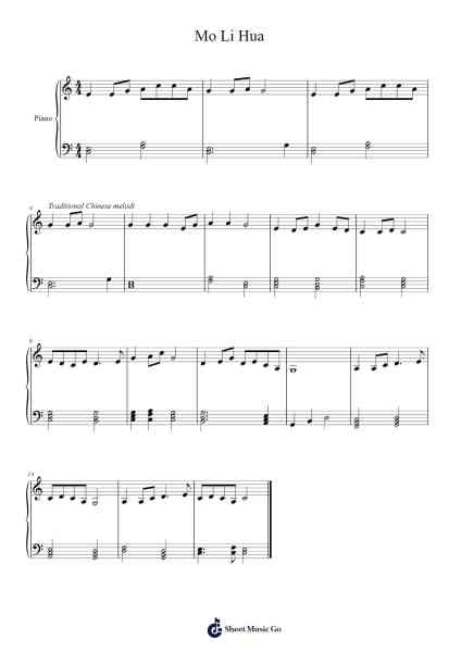 Mo Li Hua Sheet Music by Misc Traditional-Arr.Kylenus Minruth