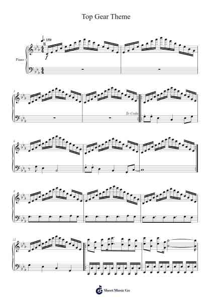 Top Gear Theme Sheet Music by undefined-Arr.Minmeg Bobfax