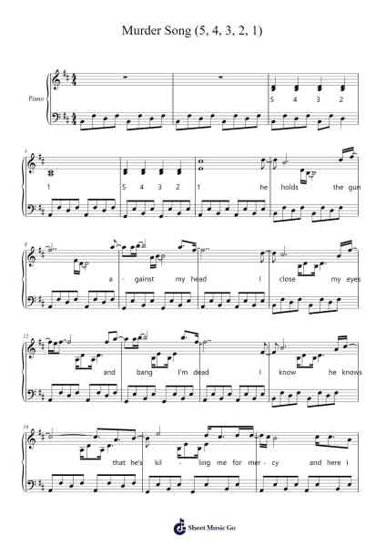 Murder Song (5, 4, 3, 2, 1) Sheet Music by AURORA-Arr.Lenshaw