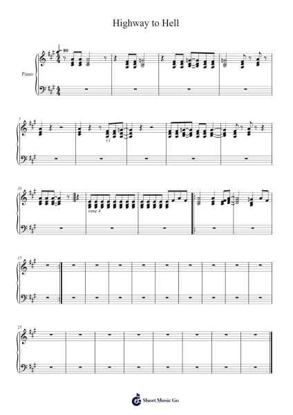 Highway to Hell Sheet Music by AC/DC-Arr.Kyleyy
