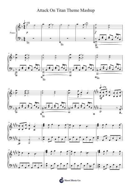 Attack On Titan Theme Mashup Sheet Music by REVO-Arr.Mollnie Sampham
