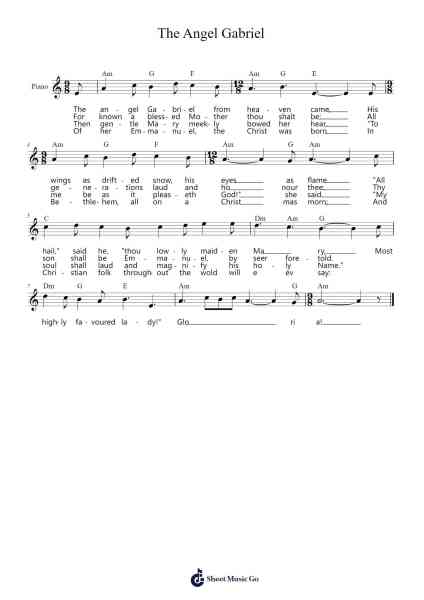 The Angel Gabriel Sheet Music by Misc Traditional-Arr.Odefred