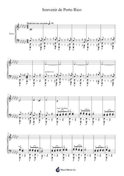 Souvenir de Porto Rico Sheet Music by Louis Moreau Gottschalk-Arr.Ogreen Belker