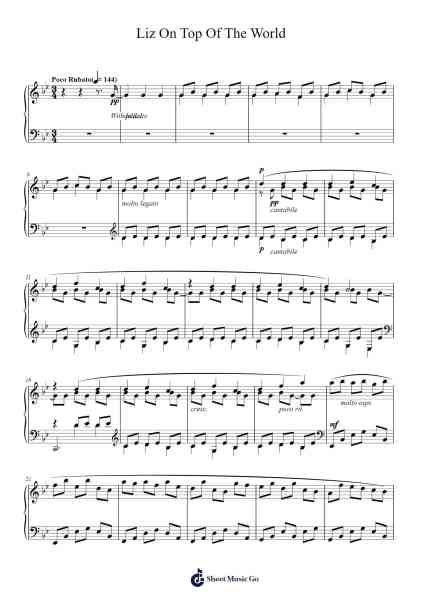 Liz On Top Of The World Sheet Music by Dario Marianelli-Arr.Burnelett Loncil
