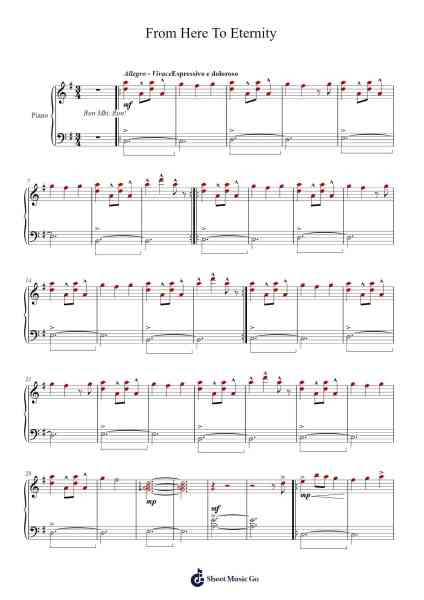 From Here To Eternity Sheet Music by Kensuke Ushio-Arr.Macre Accer