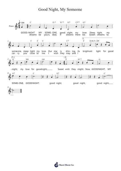 Good Night, My Someone Sheet Music by Meredith Willson-Arr.Readenee Foxmiles