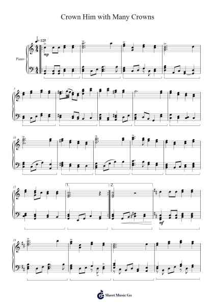 Crown Him with Many Crowns Sheet Music by Misc Praise Songs-Arr.Ellyle Hunrhys