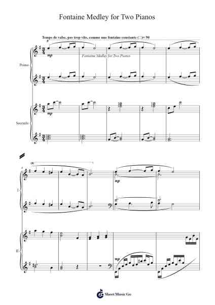 Fontaine Medley for Two Pianos Sheet Music by HOYO-MiX-Arr.Boycehe