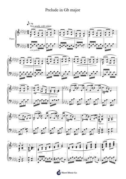 Prelude in G-flat Major Sheet Music by Ianre-Arr.Trutor Hubno