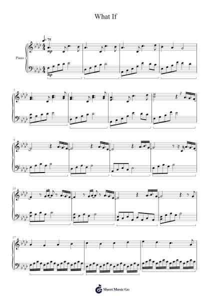 What If Sheet Music by Bertdawn Gorcooke-Arr.Stanid