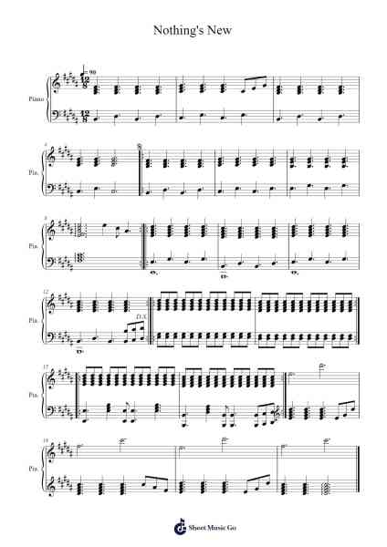 Nothing's New Sheet Music by Rio Romeo-Arr.Yetleif Clecott